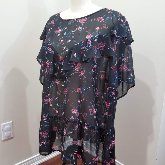 LOVE & Legend Frilled Printed Blouse Size 22 - Picture 5 of 11